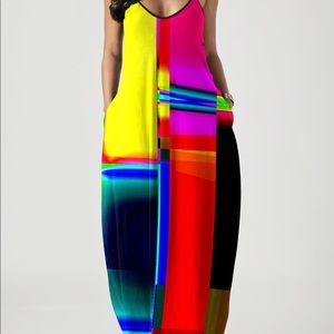 Colorful geometric print dress